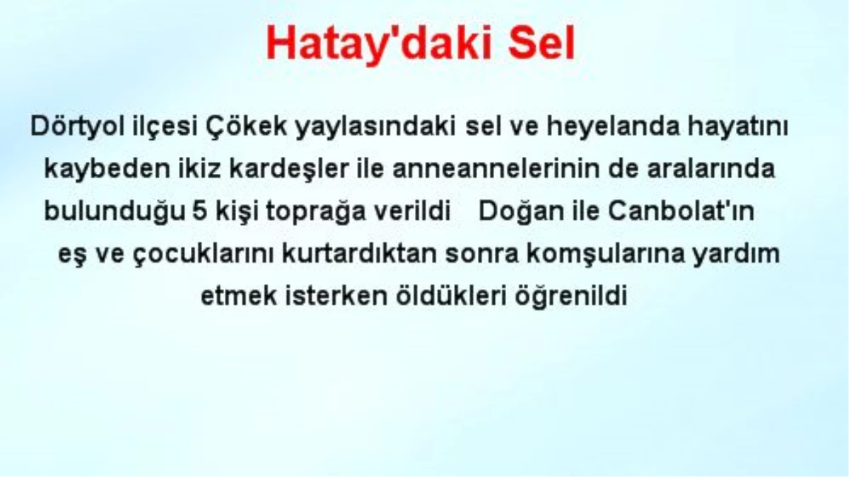 Hatay\'daki Sel