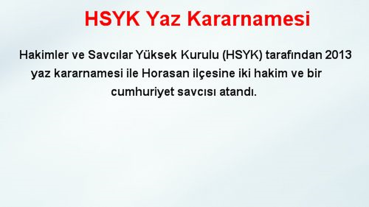 HSYK Yaz Kararnamesi