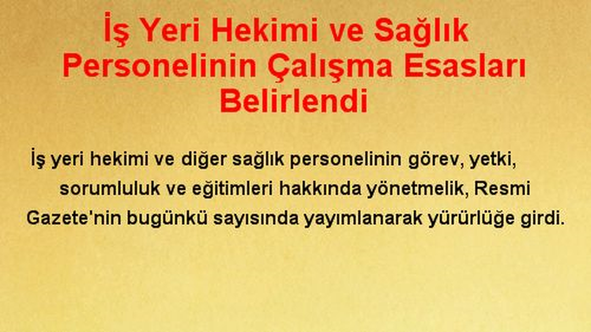 Sağlık Personelinin Çalışma Esasları Belirlendi
