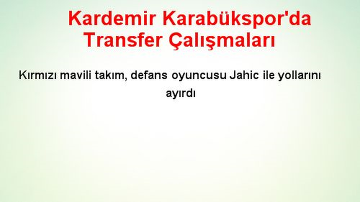 Kardemir Karabükspor'da Transfer Çalışmaları
