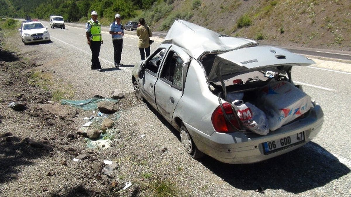Kastamonu\'da Otomobil Devrildi