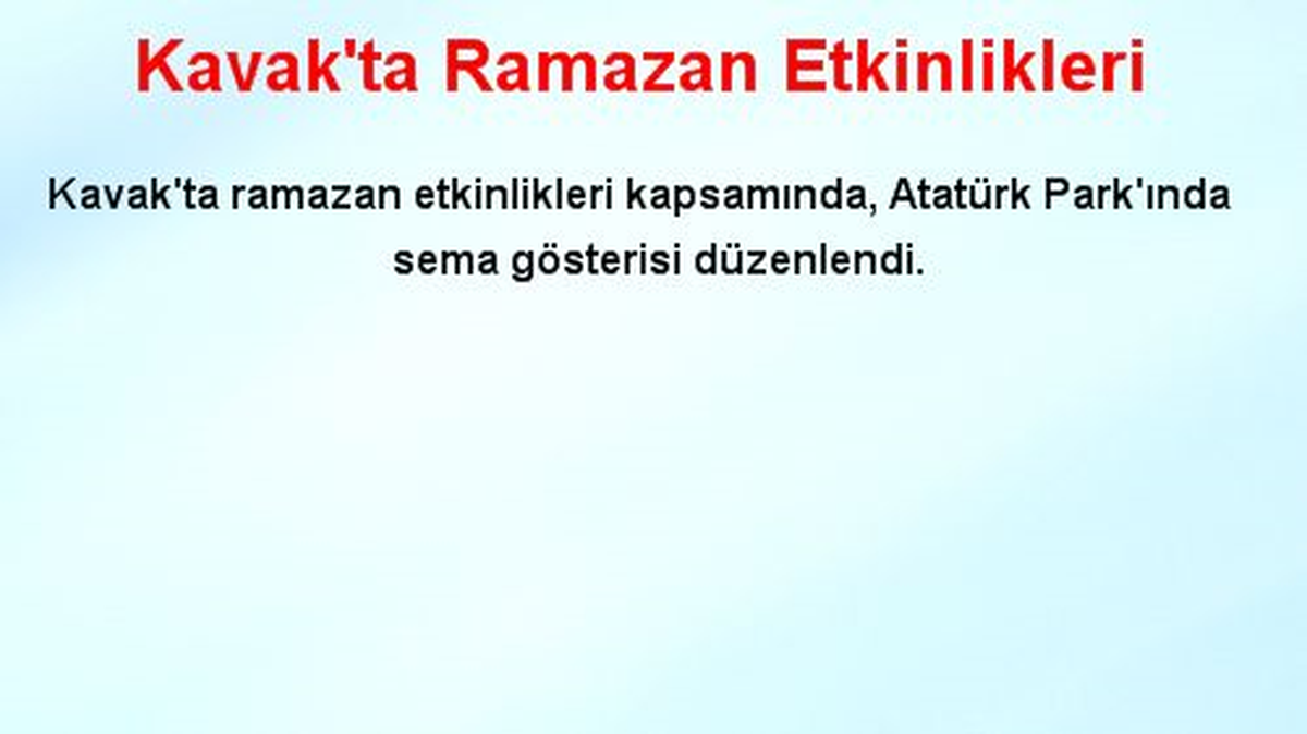 Kavak\'ta Ramazan Etkinlikleri