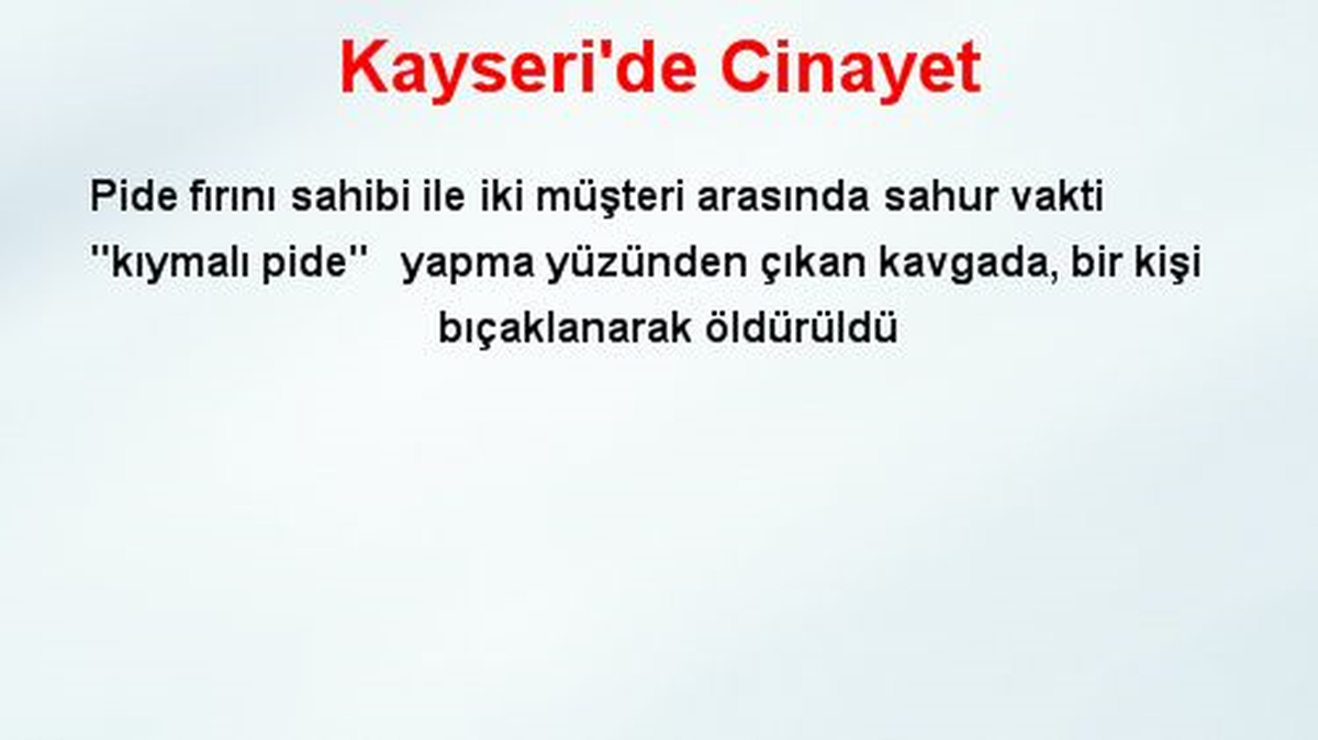 Kayseri\'de Cinayet