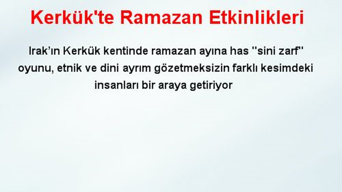 Kerkük\'te Ramazan Etkinlikleri