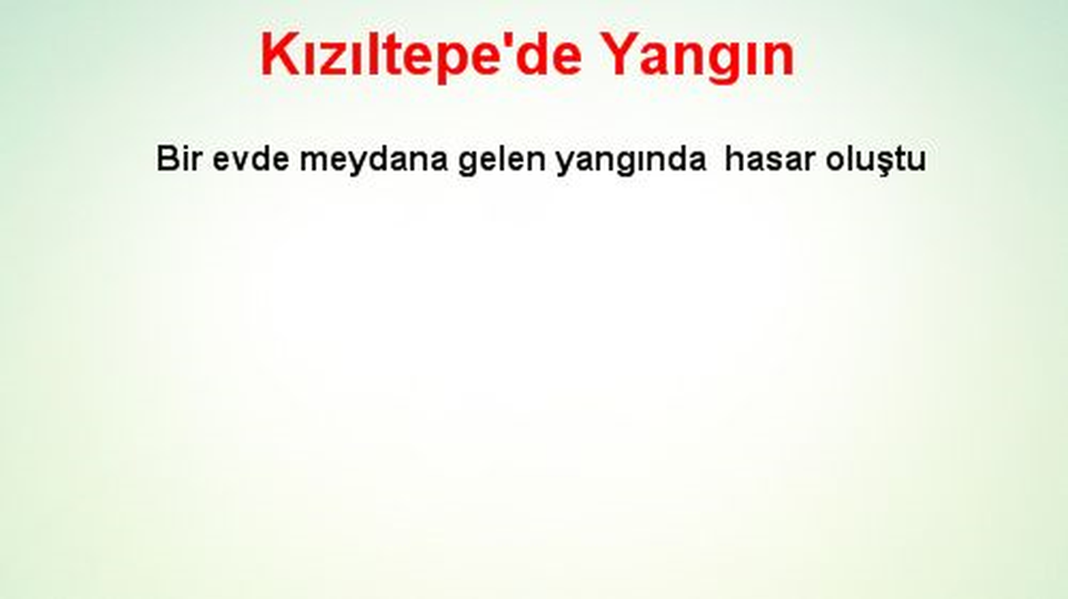 Kızıltepe\'de Yangın