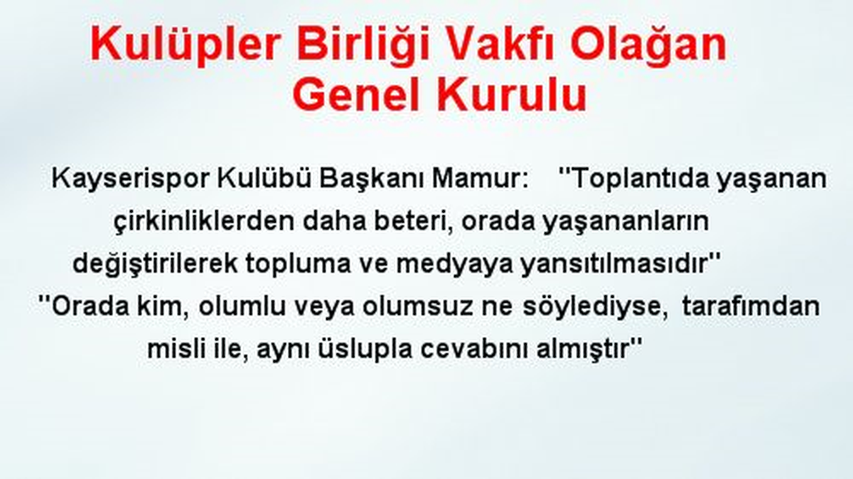 Kulüpler Birliği Vakfı Olağan Genel Kurulu
