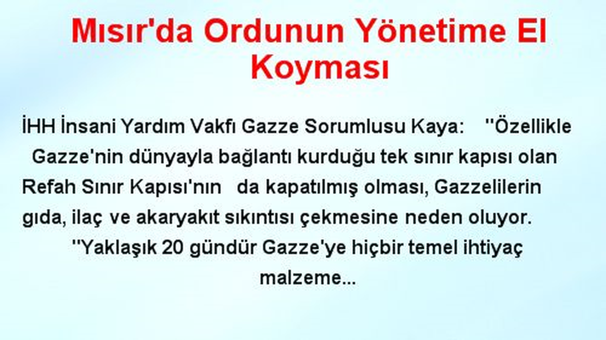 Mısır\'da Ordunun Yönetime El Koyması