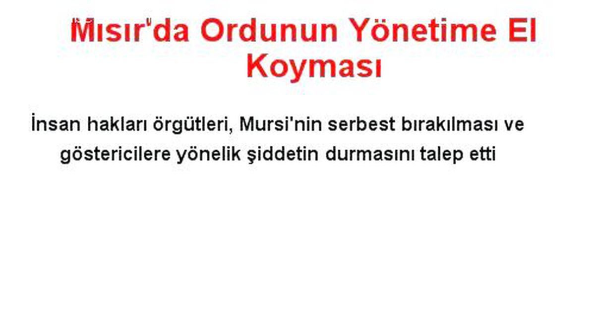 Mısır\'da Ordunun Yönetime El Koyması