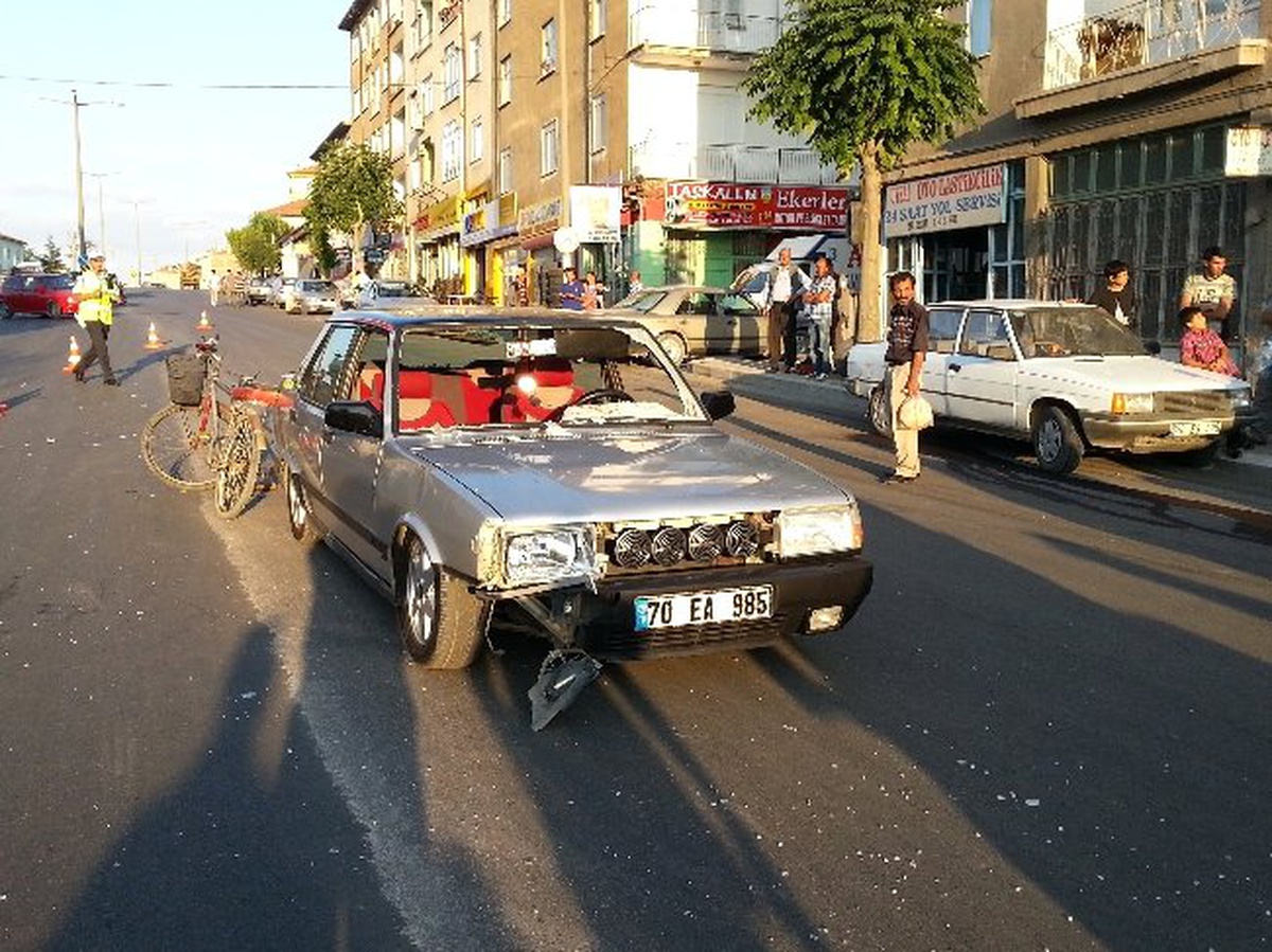 Otomobilin Çarptığı Bisikletli Yaralandı