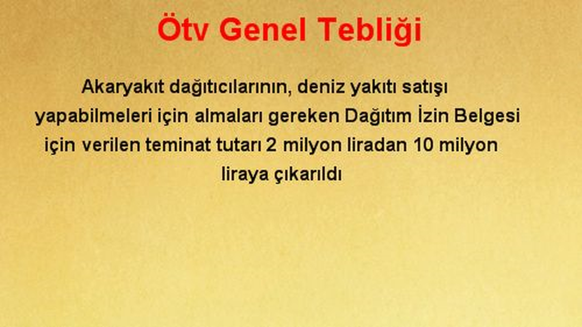 Ötv Genel Tebliği