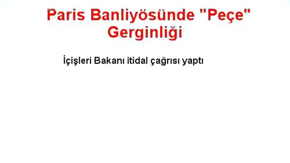 Paris Banliyösünde "Peçe" Gerginliği