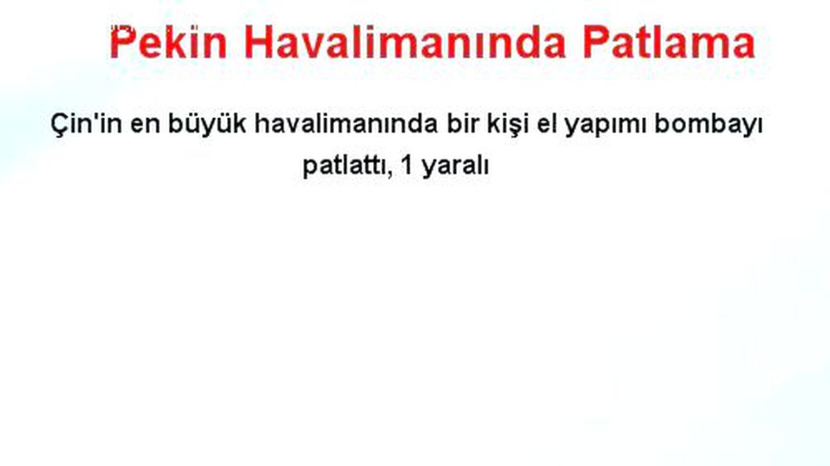 Pekin Havalimanında Patlama