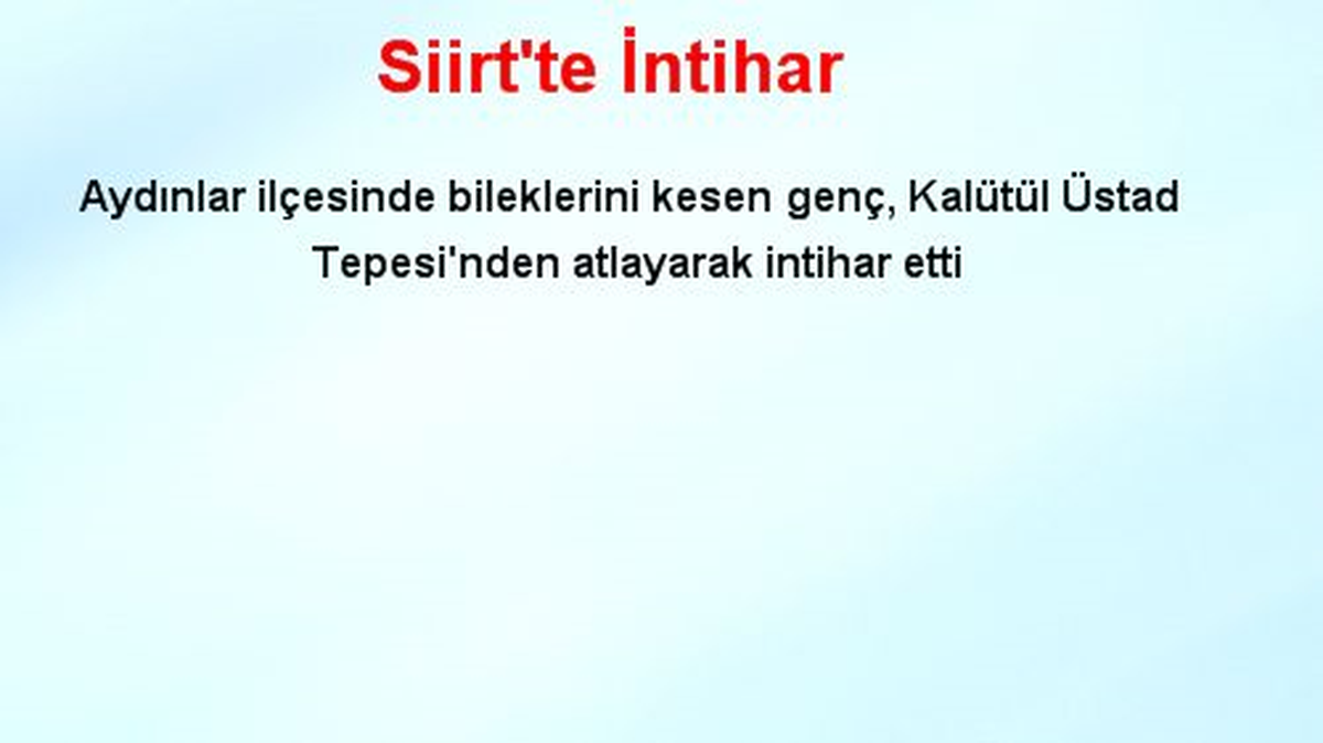 Siirt\'te İntihar