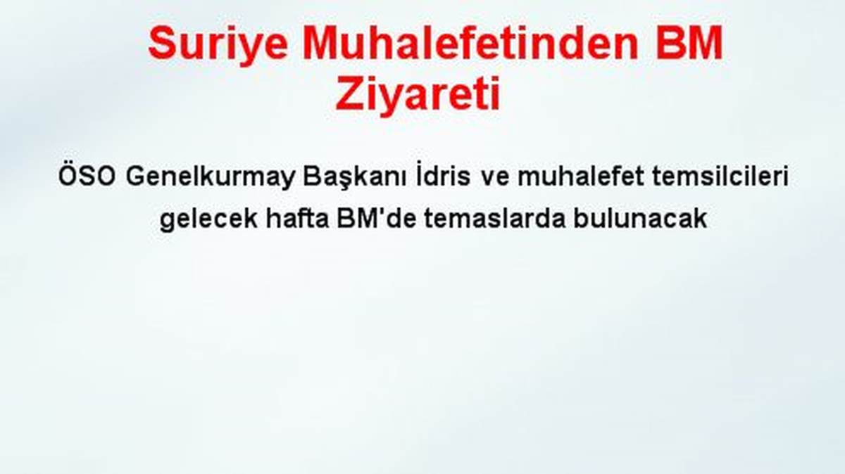 Suriye Muhalefetinden BM Ziyareti