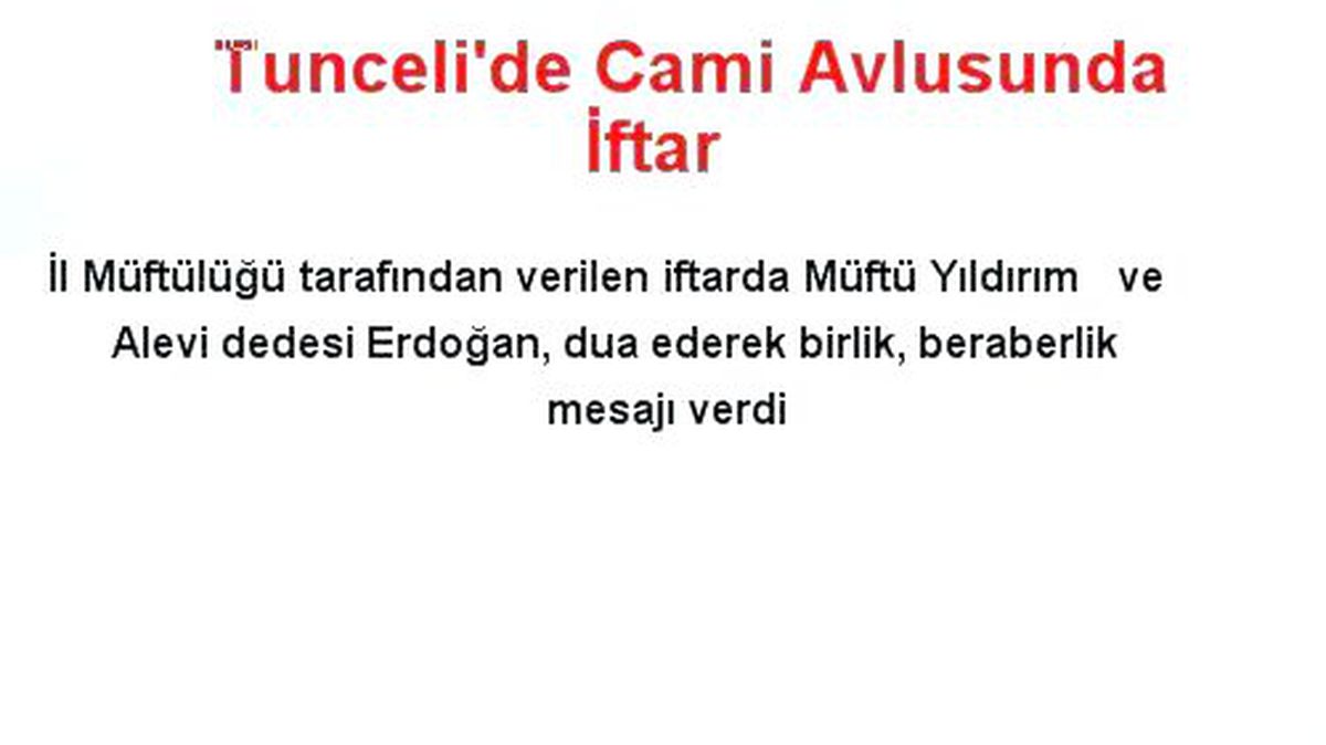 Tunceli\'de Cami Avlusunda İftar