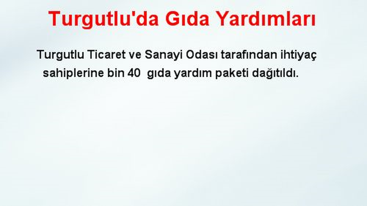 Turgutlu\'da Gıda Yardımları