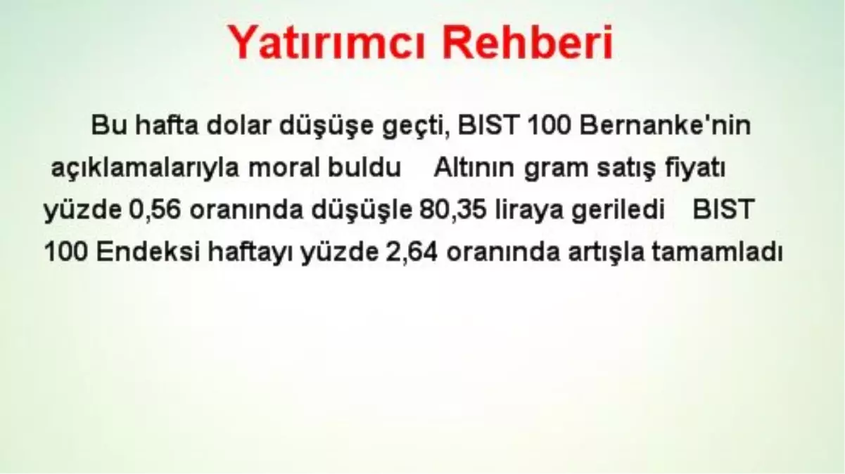 Yatırımcı Rehberi