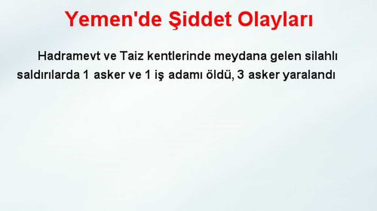 Yemen\'de Şiddet Olayları
