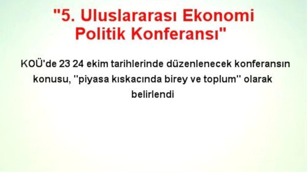 "5. Uluslararası Ekonomi Politik Konferansı"