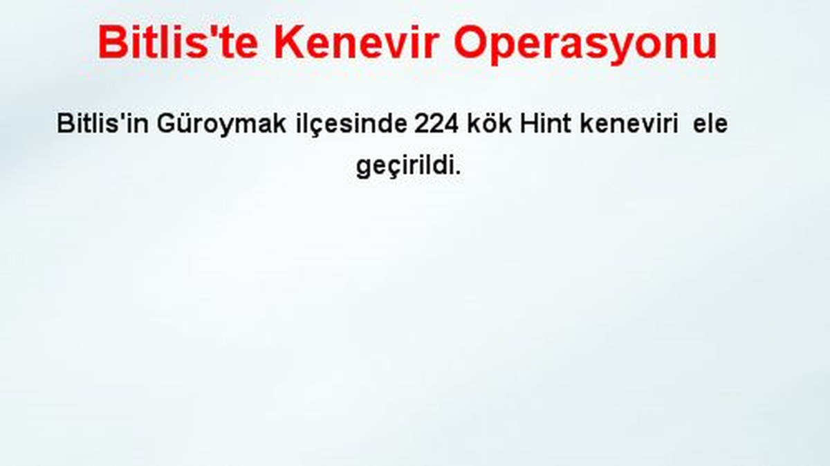 Bitlis\'te Kenevir Operasyonu