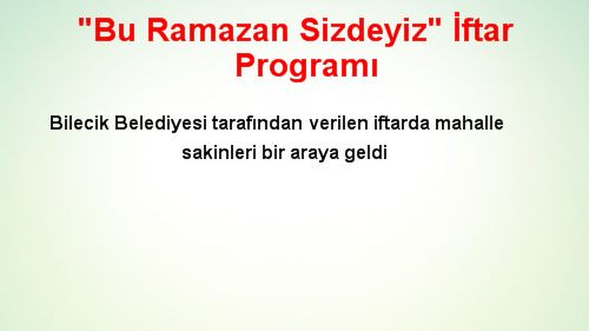 Havza\'da Ramazan Etkinlikleri