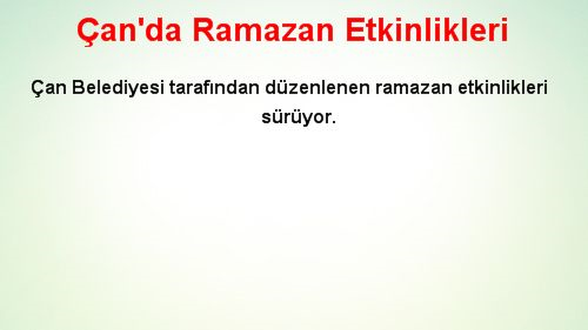 Çan\'da Ramazan Etkinlikleri