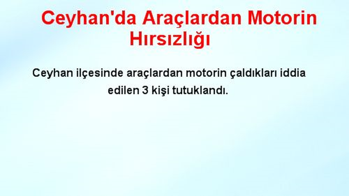 Ceyhan\'da Araçlardan Motorin Hırsızlığı