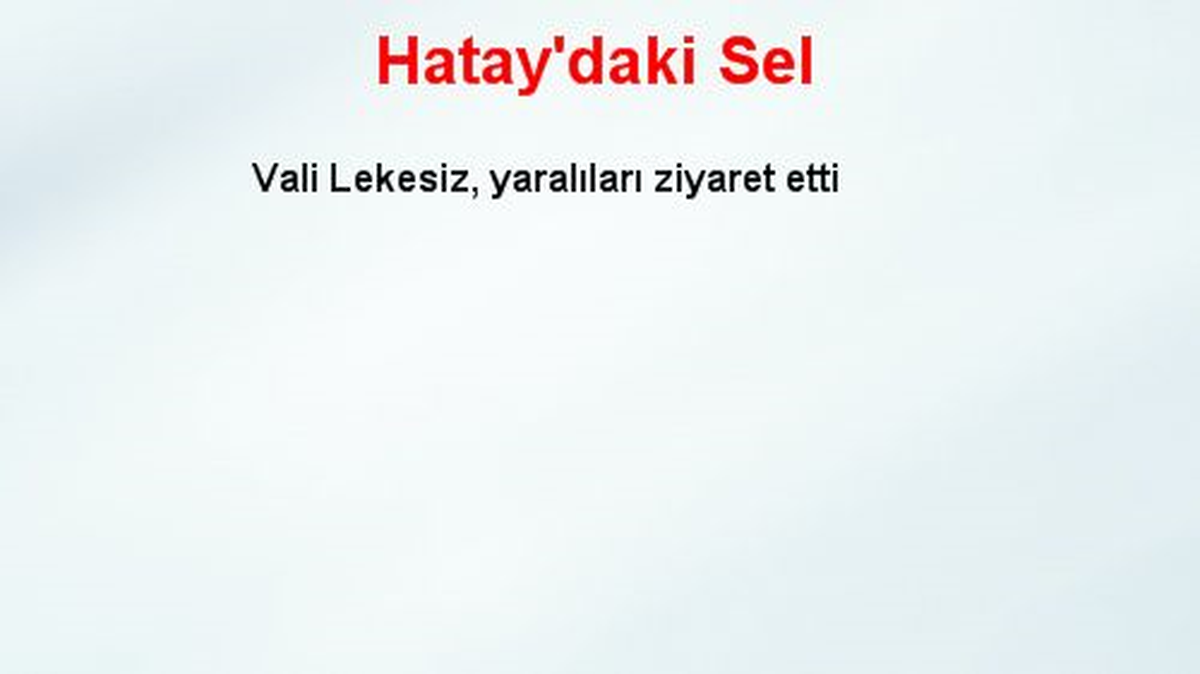Hatay\'daki Sel