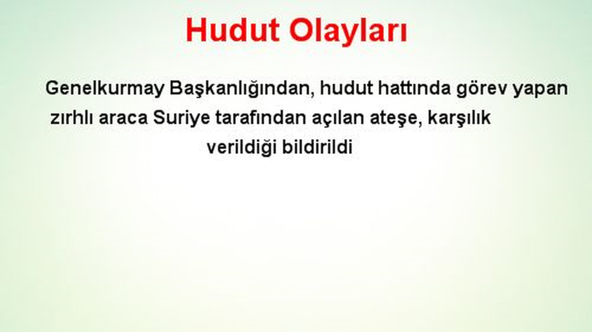 Genelkurmay Başkanlığı\'ndan Suriye Açıklaması