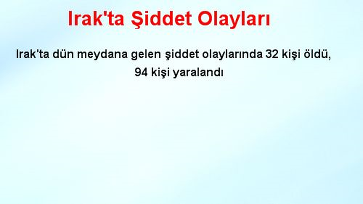 Irak\'ta Şiddet Olayları