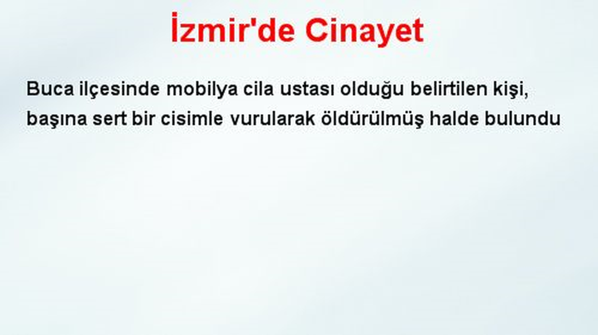 İzmir\'de Cinayet