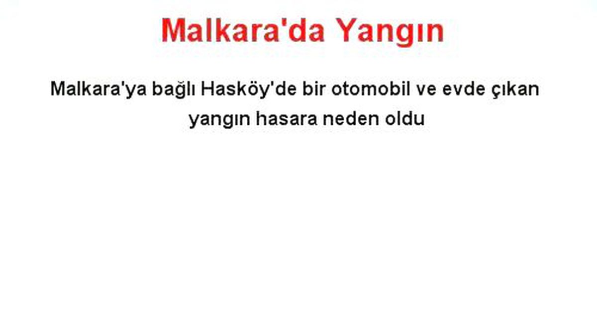 Malkara\'da Yangın