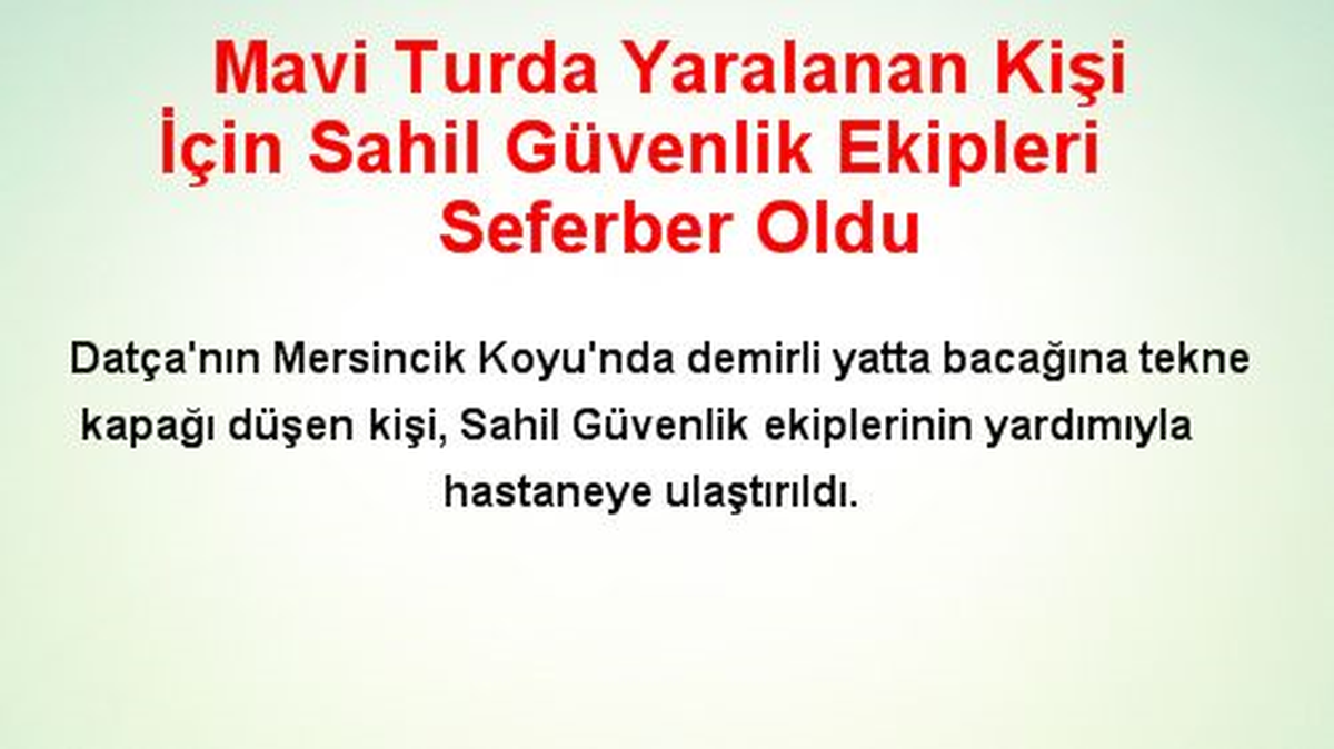 Sahil Güvenlik Ekipleri Seferber Oldu