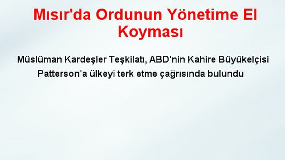 Mısır\'da Ordunun Yönetime El Koyması