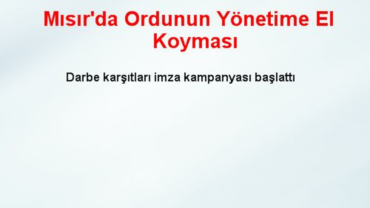 Mısır\'da Ordunun Yönetime El Koyması