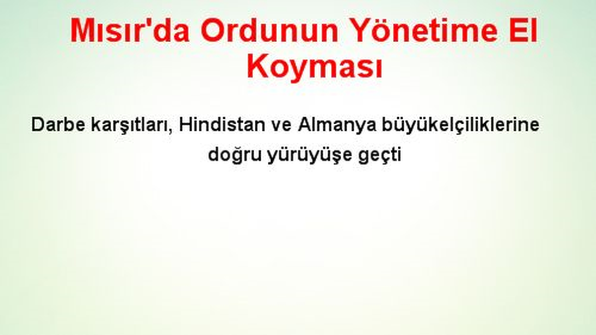Mısır\'da Ordunun Yönetime El Koyması