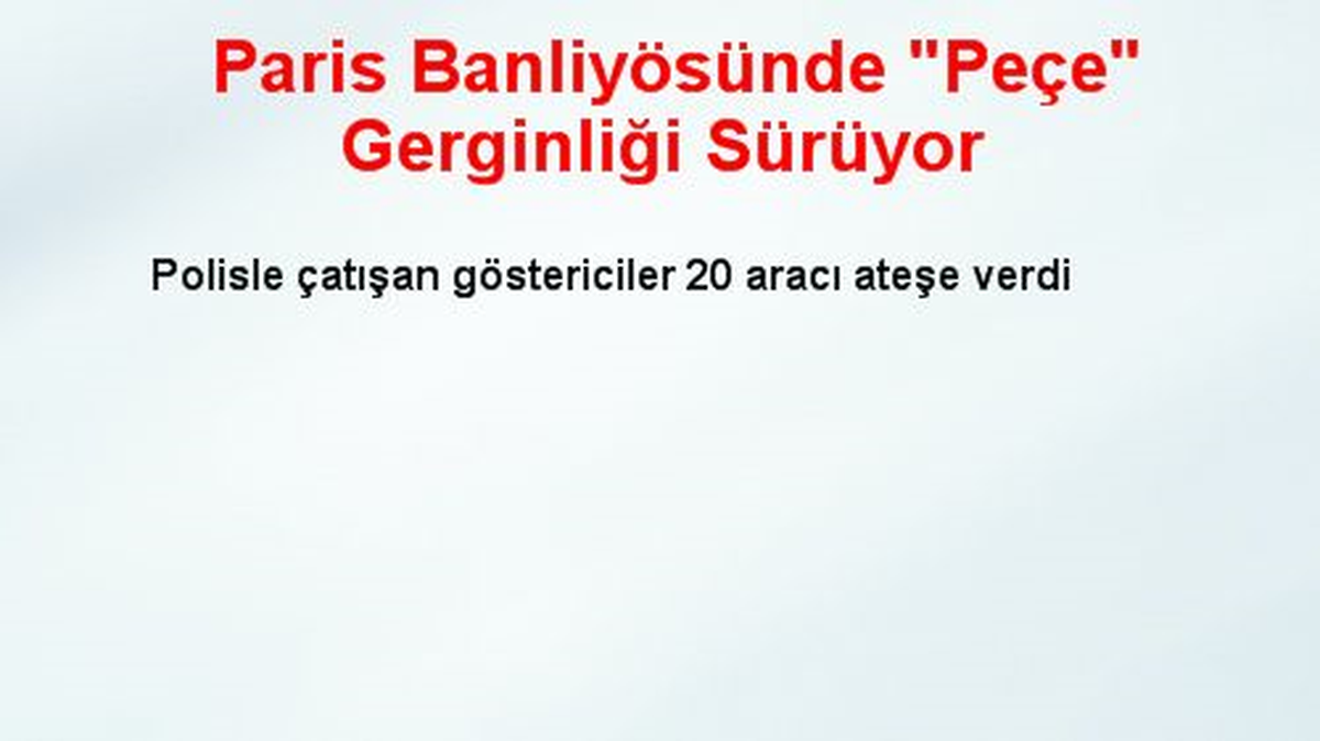 Paris Banliyösünde "Peçe" Gerginliği Sürüyor