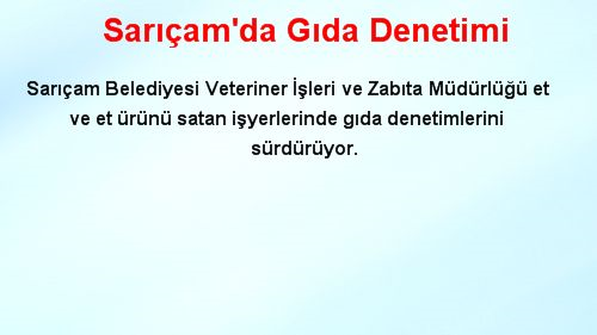 Sarıçam\'da Gıda Denetimi