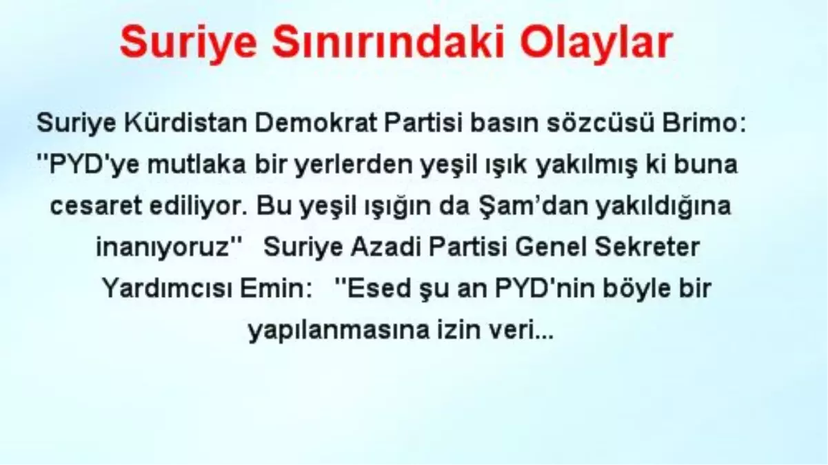 Suriye Sınırındaki Olaylar