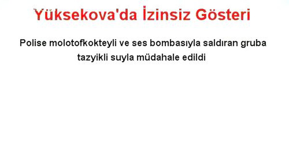 Yüksekova\'da İzinsiz Gösteri