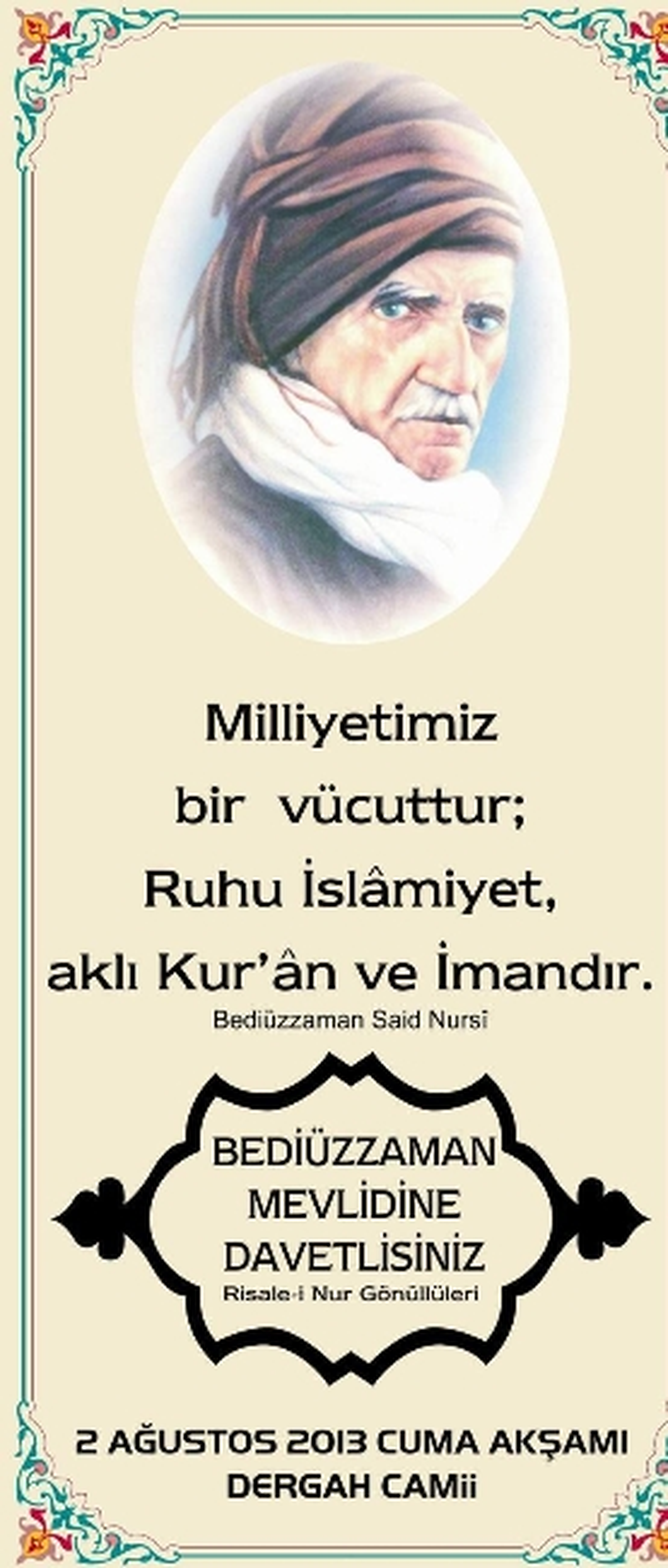 Bediüzzaman\'ın Vefat Yıldönümünde Mevlit Okunacak