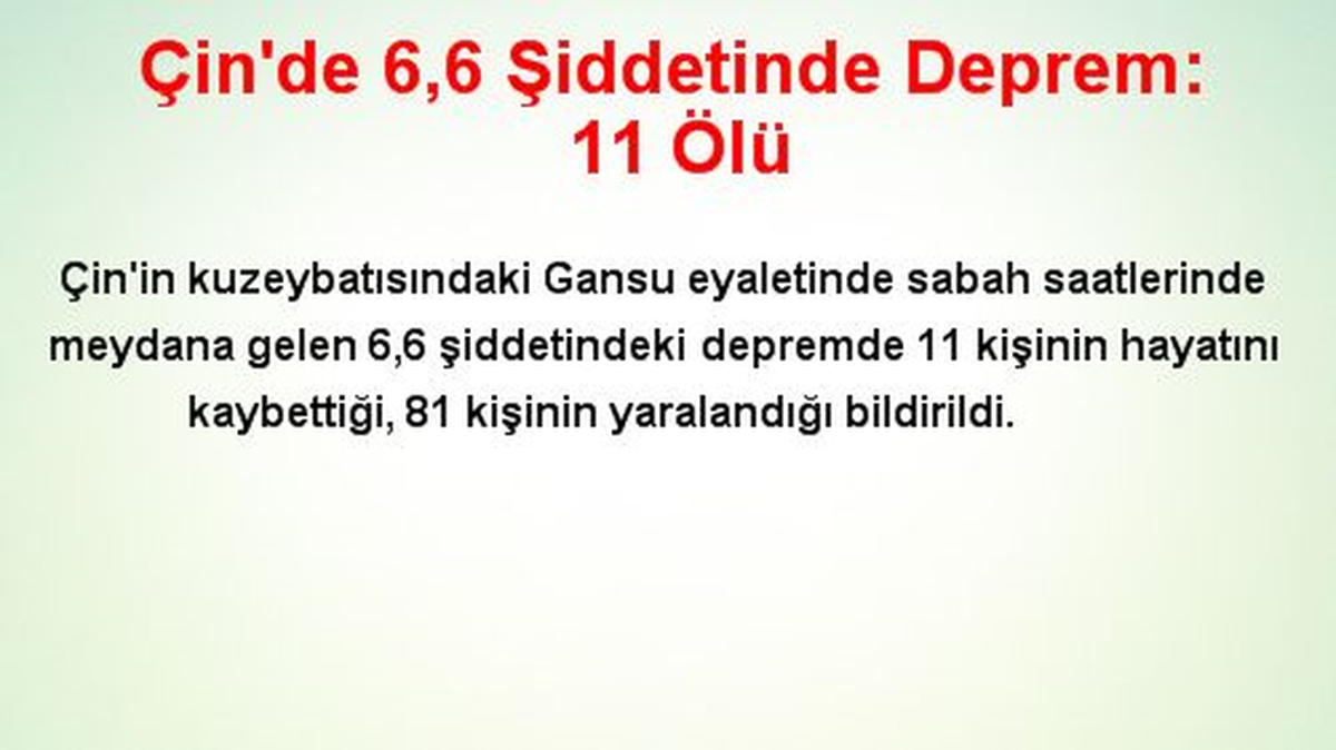 Çin\'de 6,6 Şiddetinde Deprem: 11 Ölü