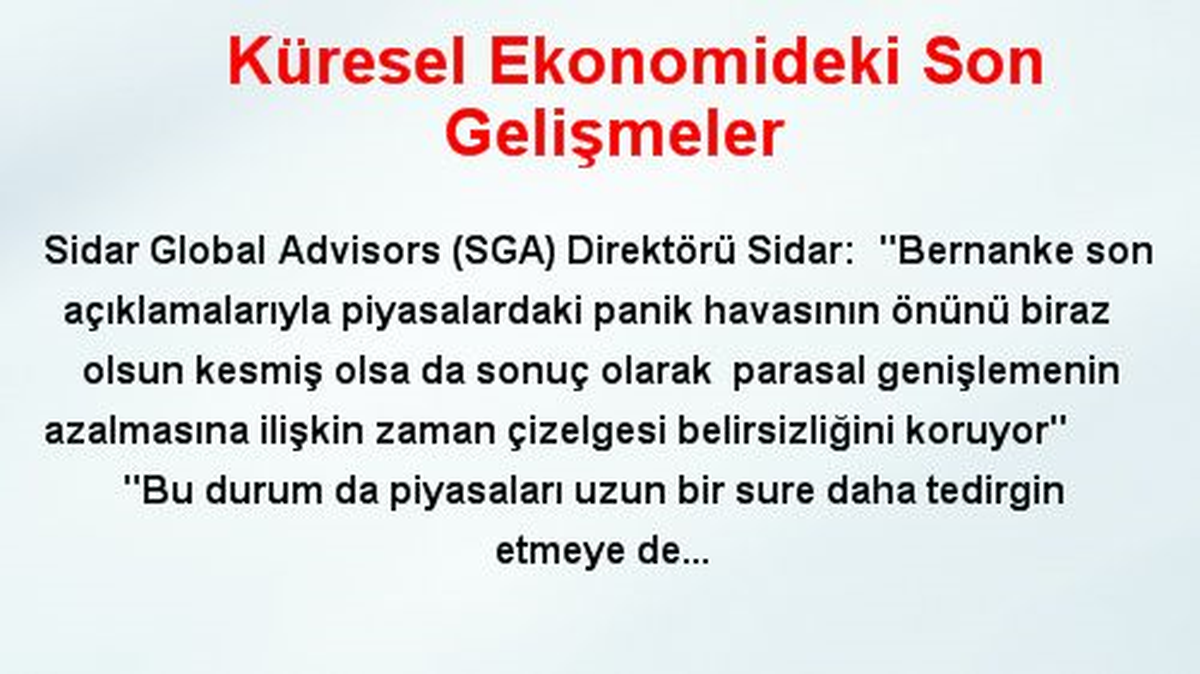Küresel Ekonomideki Son Gelişmeler