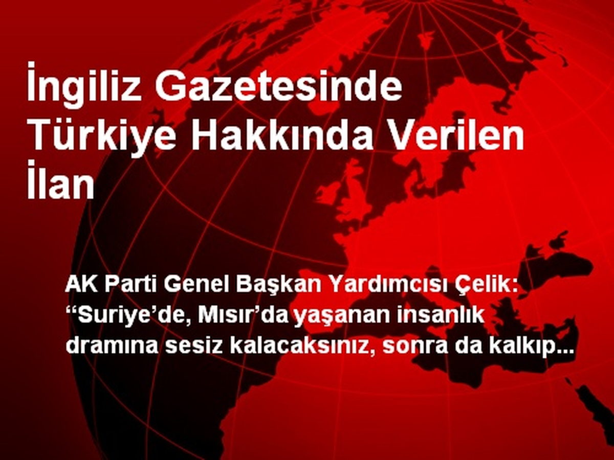 İngiliz Gazetesinde Türkiye Hakkında Verilen İlan
