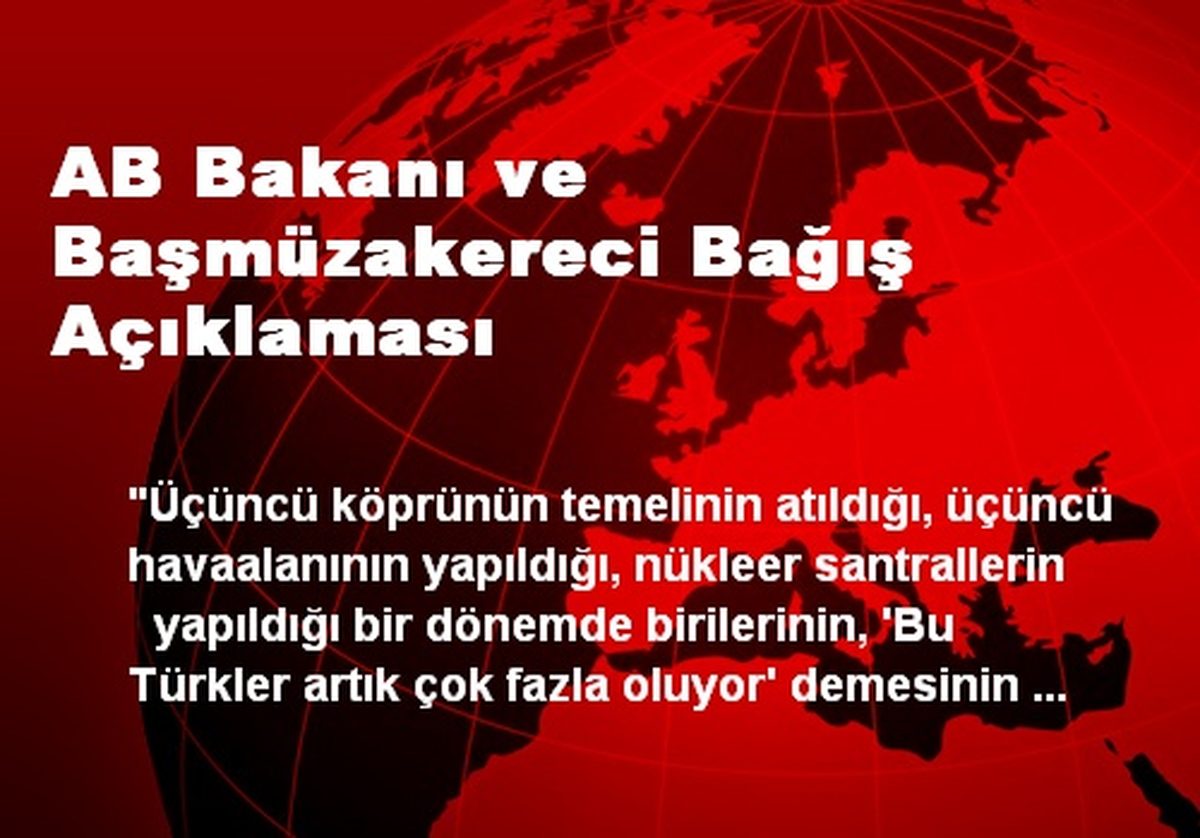 AB Bakanı ve Başmüzakereci Bağış Açıklaması