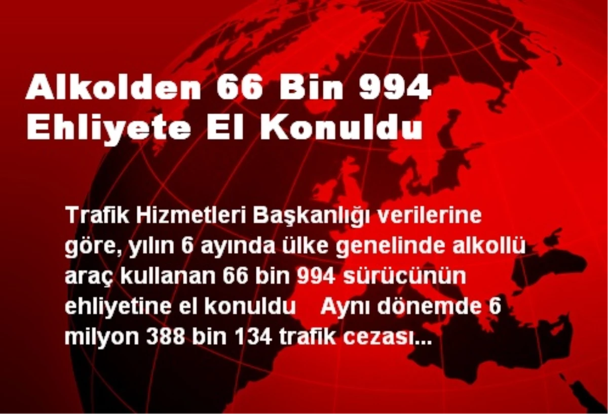 Alkolden 66 Bin 994 Ehliyete El Konuldu