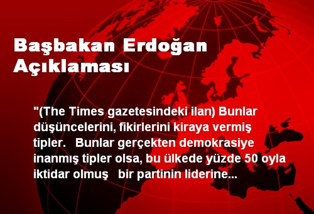 Başbakan Erdoğan Açıklaması