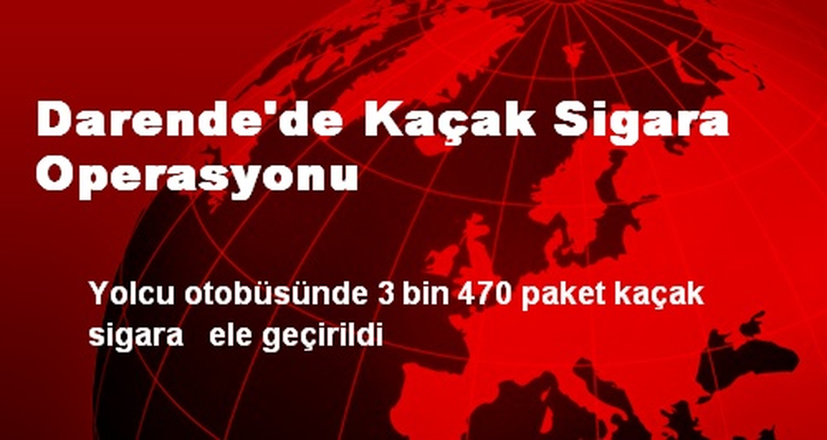 Darende\'de Kaçak Sigara Operasyonu