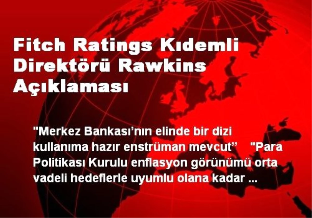 Fitch Ratings Kıdemli Direktörü Rawkins Açıklaması
