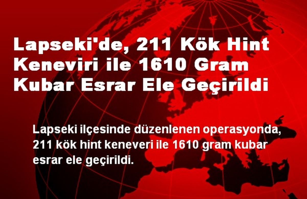 Lapseki\'de 1610 Gram Kubar Esrar Ele Geçirildi